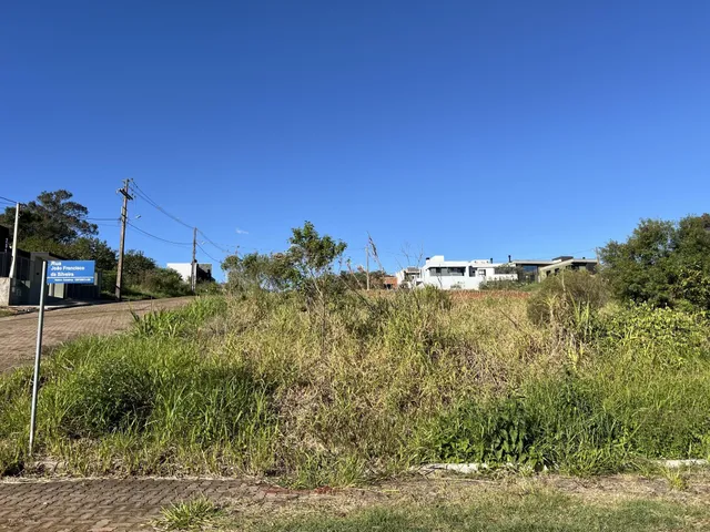 Vista externa de uma propriedade com vegetação alta no primeiro plano.