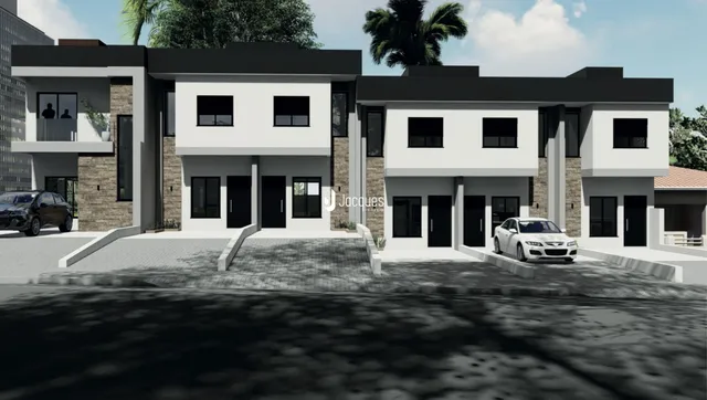 fachada moderna de uma casa em Lajeado, Brasil.
