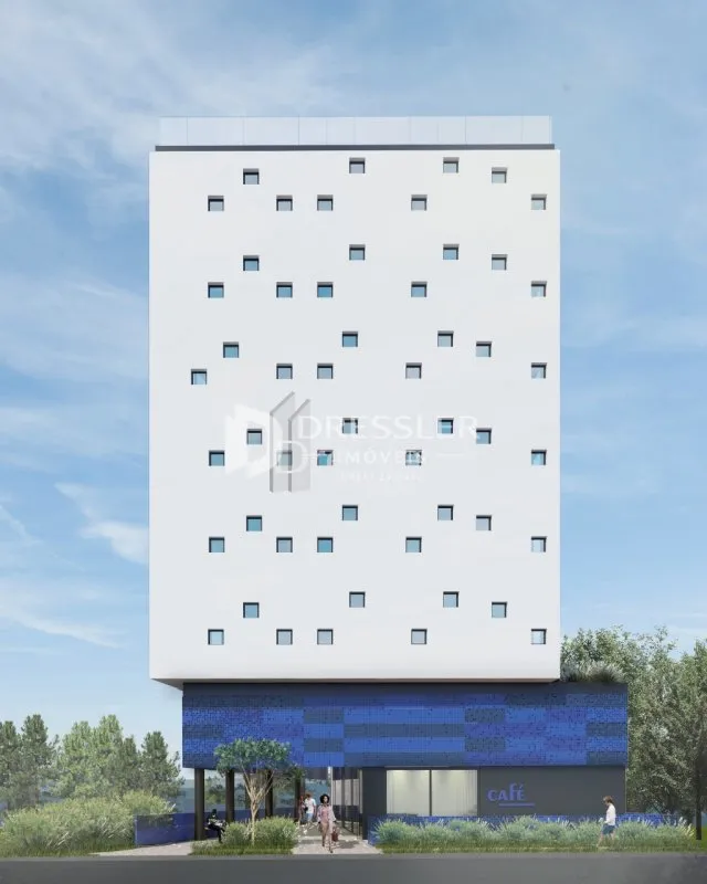 Fachada moderna de um edifício residencial ou comercial em Lajeado.