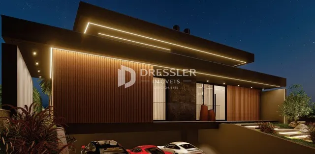 Fachada moderna de uma residência em Lajeado, Brasil.