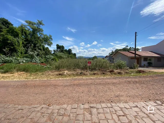Vista da propriedade com vegetação e estrada no primeiro plano.