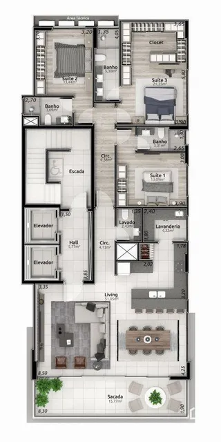 Apartamento com 3 dormitórios, foto 27