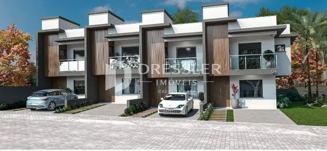 Fachada moderna de uma residência em Lajeado, Brasil.