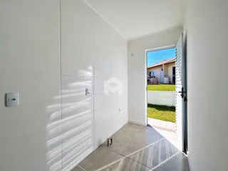 Corredor interno de uma residência em Lajeado, Brasil.