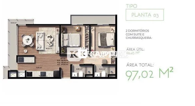 Apartamento com 2 dormitórios, foto 4