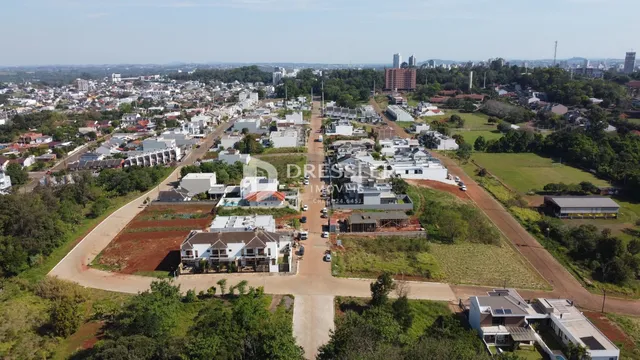 Vista aérea de uma área residencial em Lajeado, Brasil.
