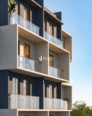 Fachada moderna de um edifício residencial em Lajeado, Brasil.