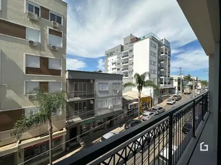 Vista externa de edifícios residenciais em Lajeado, Brasil.