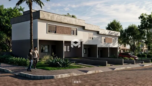Fachada moderna de uma residência em Lajeado, Brasil.
