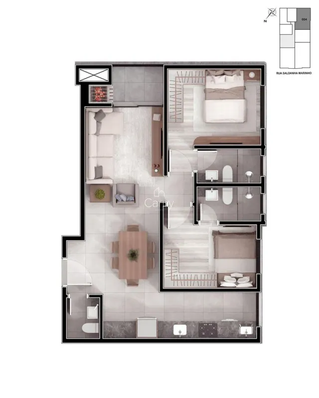 Apartamento com 2 dormitórios, foto 3