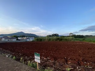 Foto de um campo de terra arada em uma propriedade em Lajeado.