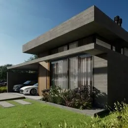 Fachada de um prédio moderno em Lajeado, Brasil.