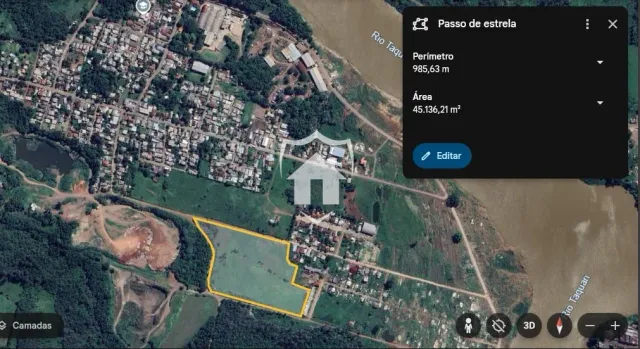 Vista aérea de uma área residencial em Lajeado, Brasil.