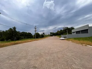 Vista da estrada de acesso a uma propriedade em Lajeado, Brasil.