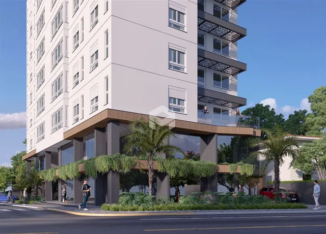 Fachada moderna de um edifício residencial em Lajeado, Brasil.