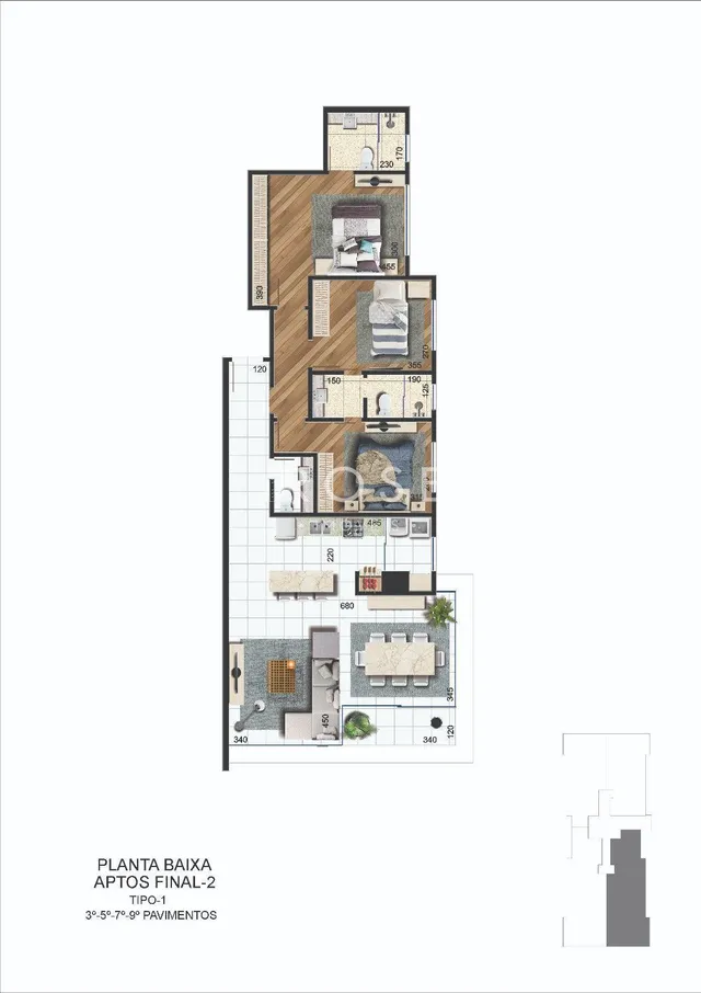 Apartamento com 3 dormitórios, foto 4