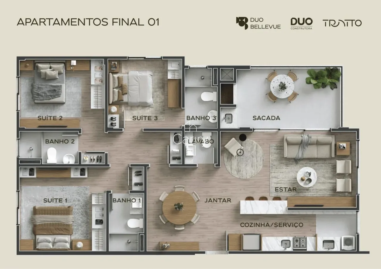 Apartamento com 3 dormitórios, foto 1