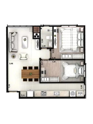 Apartamento com 2 dormitórios, foto 4