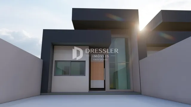 Fachada moderna de uma residência em Lajeado, Brasil.