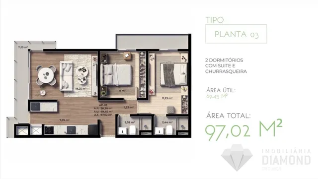 Apartamento com 2 dormitórios, foto 2