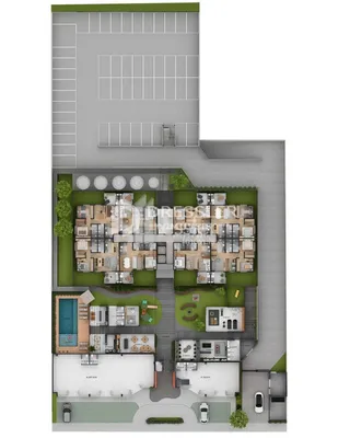 Planta baixa mostrando o layout de uma residência em Lajeado, Brasil.