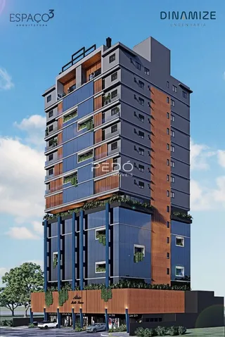 Fachada moderna de um edifício residencial em Lajeado, Brasil.