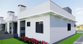 Fachada moderna de uma casa em Lajeado, Brasil.