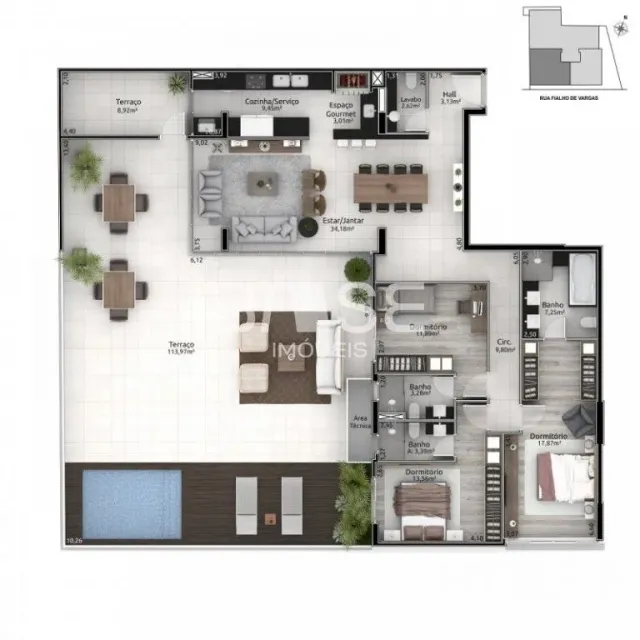 Apartamento com 3 dormitórios, foto 4
