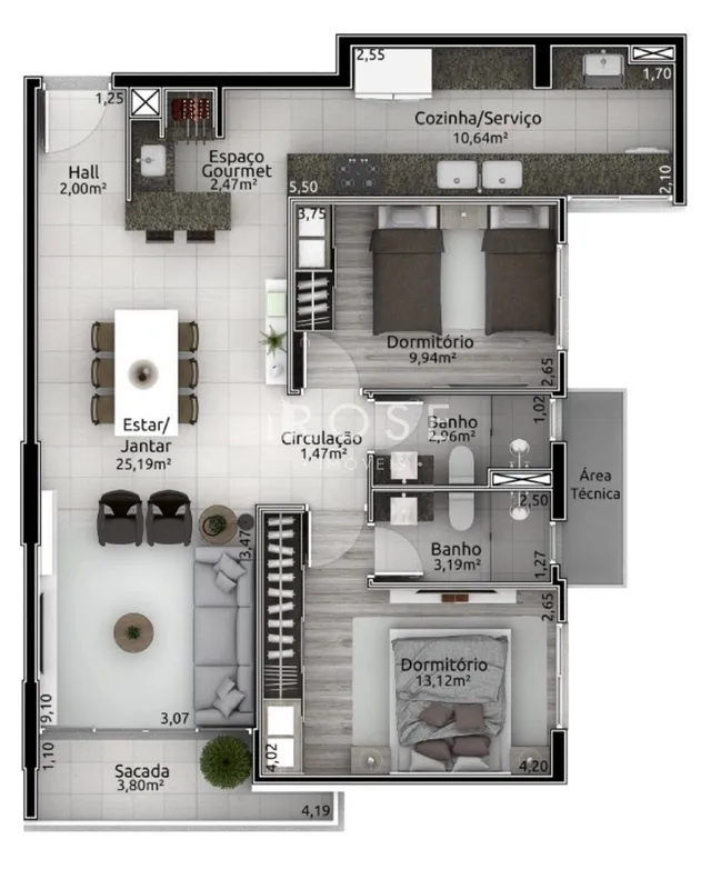 Apartamento com 2 dormitórios, foto 2
