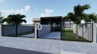Vista da fachada de uma residência com cerca e portão em Lajeado, Brasil.