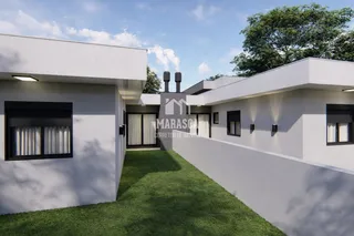 Fachada moderna de uma residência em Lajeado, Brasil.