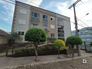 A fachada de um prédio residencial em Lajeado, Brasil.