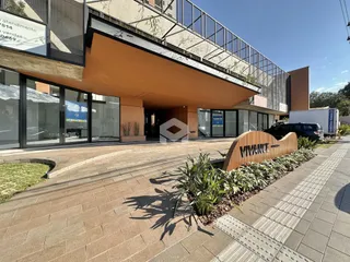 Fachada moderna de um edifício residencial em Lajeado, Brasil.
