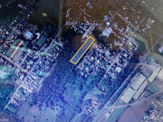 Vista aérea mostrando a localização de um imóvel em Lajeado, Brasil.