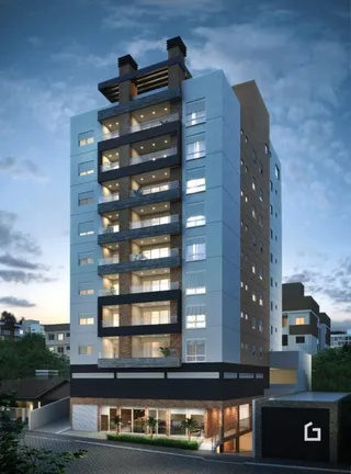 Fachada moderna de um prédio residencial em Lajeado, Brasil.