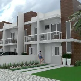 Fachada de um prédio residencial moderno com varandas em Lajeado, Brasil.