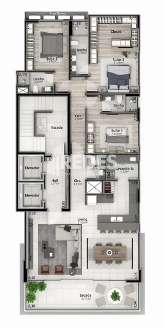 Apartamento com 3 dormitórios, foto 7