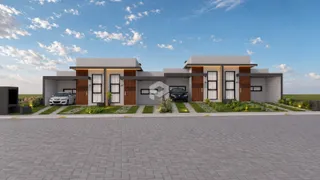 Fachada moderna de uma casa residencial em Lajeado, Brasil.