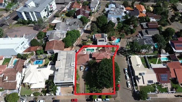 Vista aérea de uma área residencial em Lajeado, Brasil.