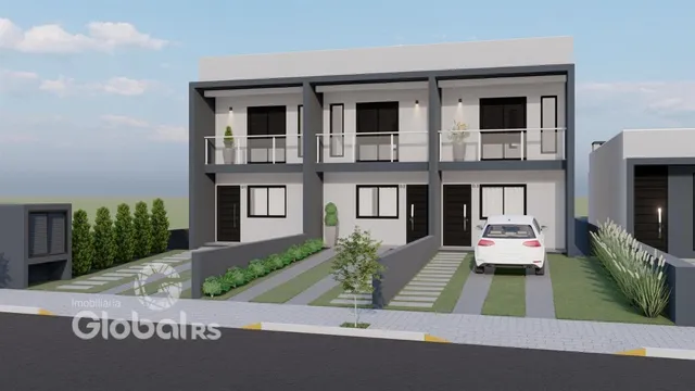 Fachada de um imóvel residencial moderno em Lajeado, Brasil.