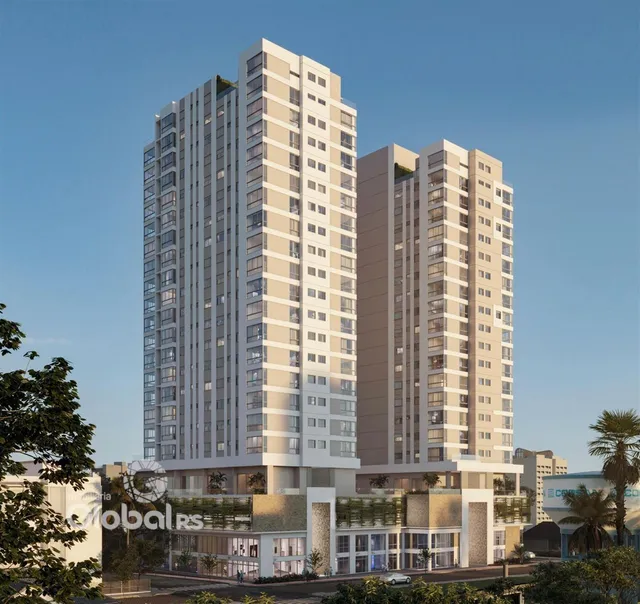Fachada de um complexo residencial moderno em Lajeado, Brasil.