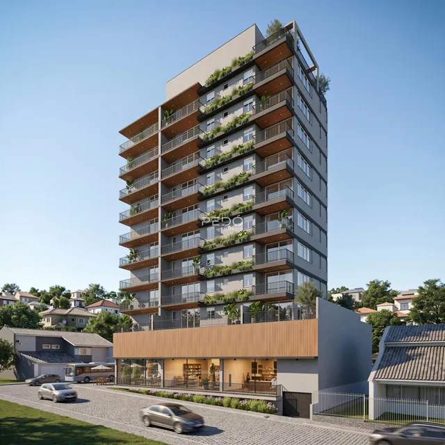 Vista externa de um edifício residencial moderno em Lajeado.