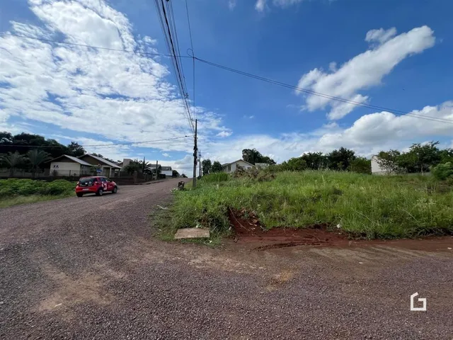 Vista da rua de terra em Lajeado, Brasil, com vegetação alta ao lado.