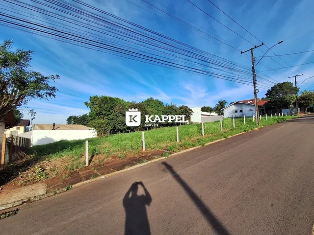 Vista da rua com vegetação e sinalização em Lajeado, Brasil.
