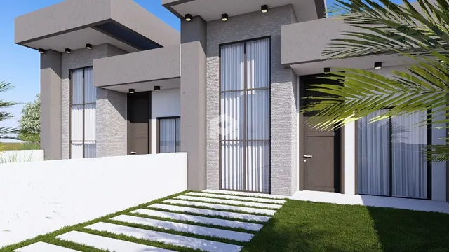 Fachada moderna de uma residência em Lajeado, Brasil.