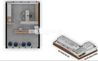 Planta baixa mostrando o layout interno de uma residência.