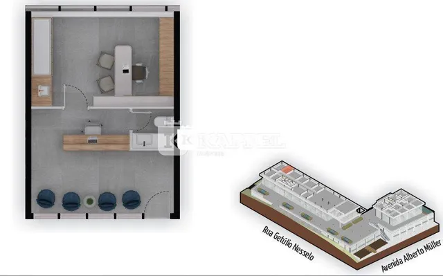 Planta baixa mostrando o layout interno de uma residência.