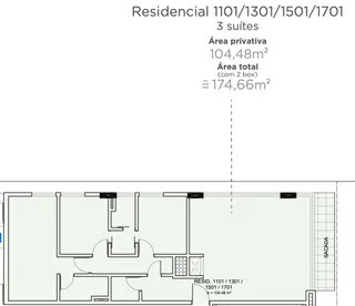 Planta baixa de um imóvel residencial em Lajeado com 3 suítes.