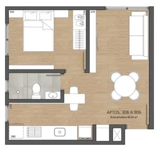 Apartamento com 1 dormitório, foto 3