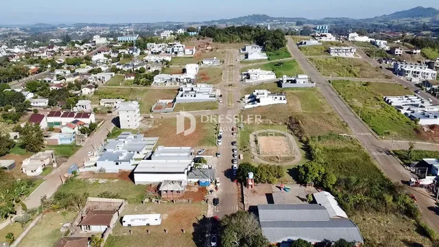 Vista aérea de uma área residencial em Lajeado, Brasil.